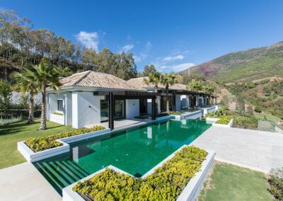 Modern luxury villa with infinity pool and mountain views - Costa del Sol real estate photography