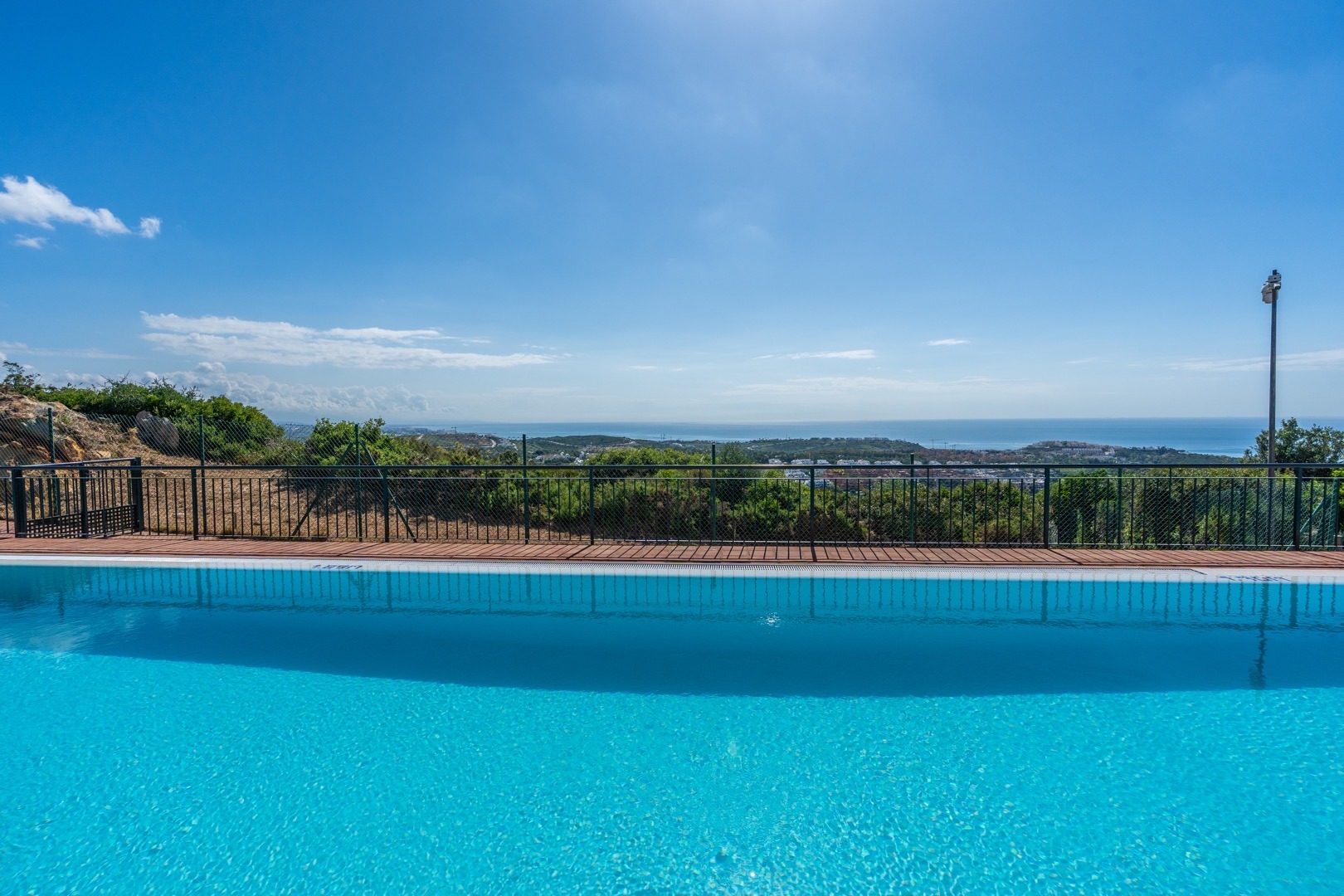 Pool with panoramic views over the Sotogrande countryside – licensed drone real estate photography