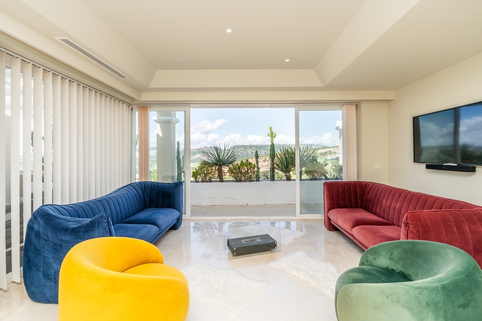 Bright contemporary living room with views, Sotogrande – real estate photography