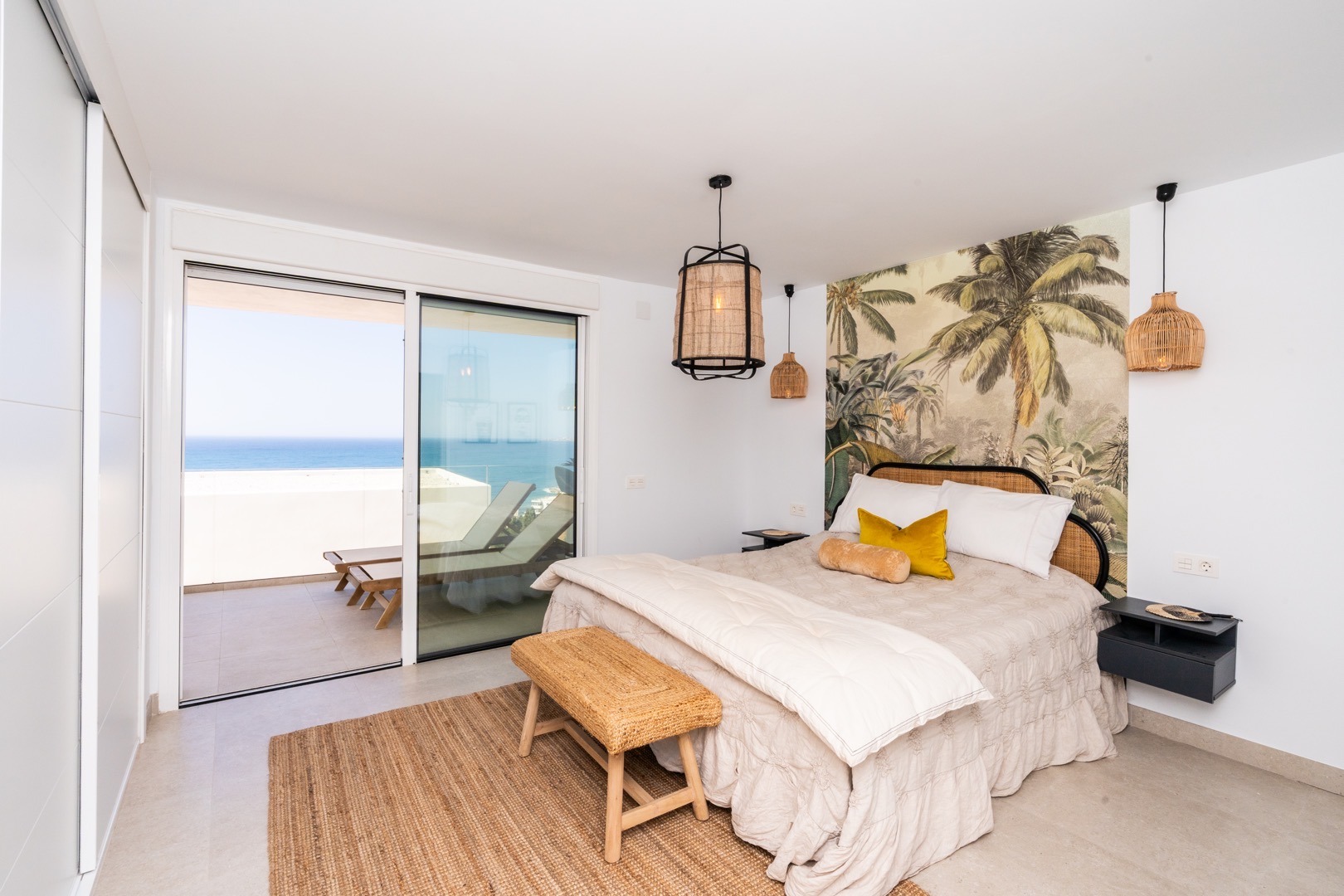 Bedroom with sea view and balcony, Fuengirola – real estate photography