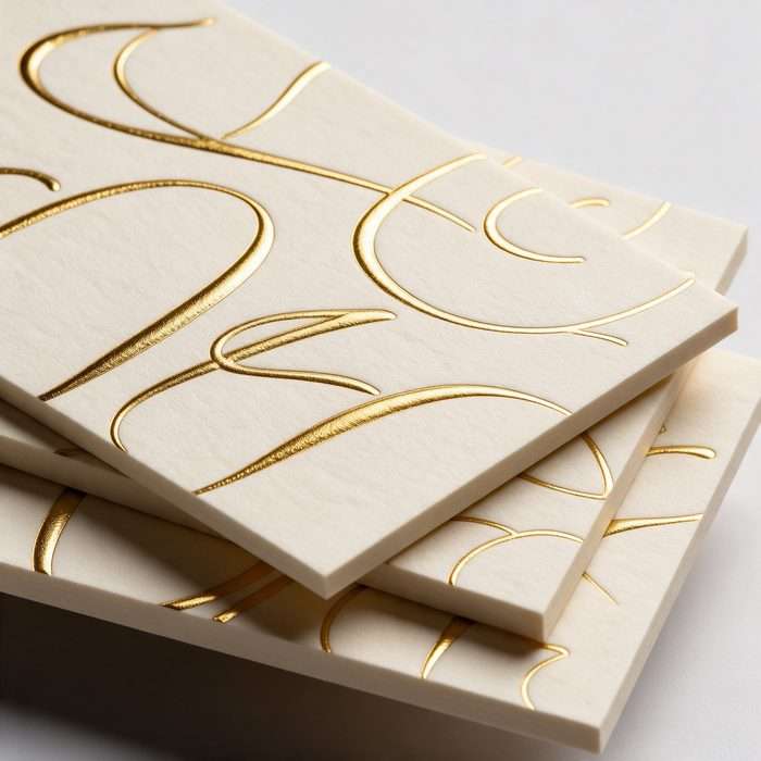 Tarjetas con stamping dorado