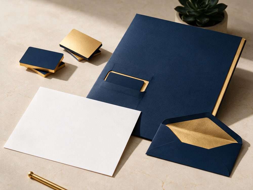 Diseño e impresión inmobiliaria 2 Tarjetas de visita, papel de carta, sobre y carpeta corporativa