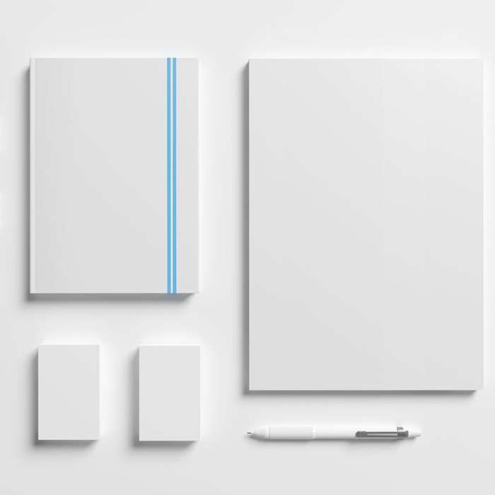 Blank notebooks, cards and pen