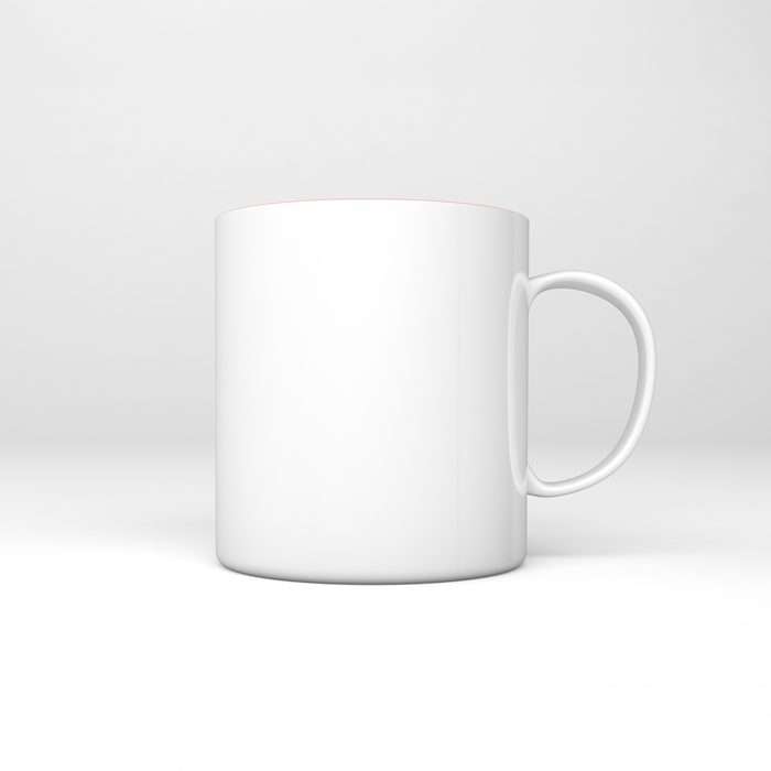 White ceramic mug ready to carry a logo